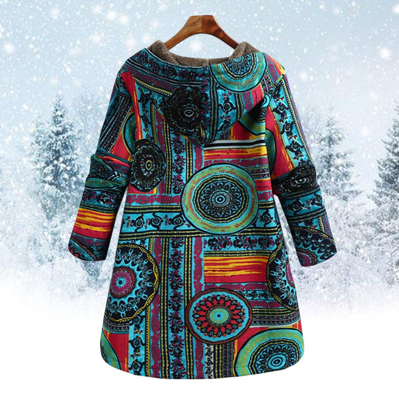 Marcella - cappotto invernale bohémien con stampa floreale