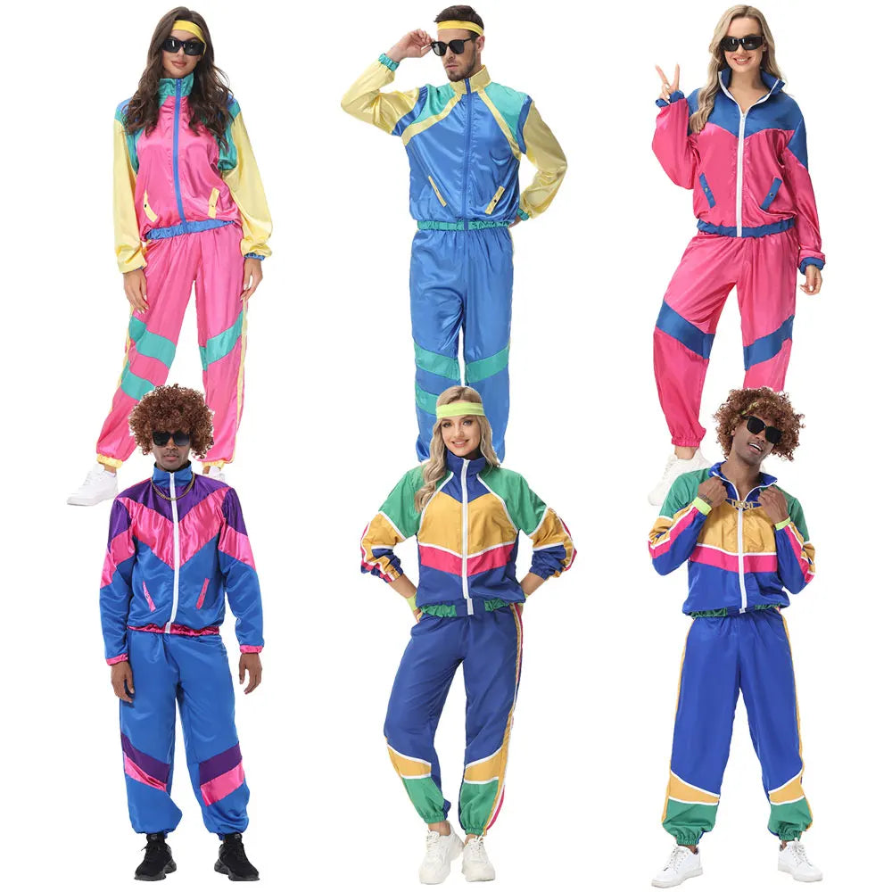 RetroVibe – Vintage Hippie Paar Kostüm – 70er & 80er Stil Top und Hose