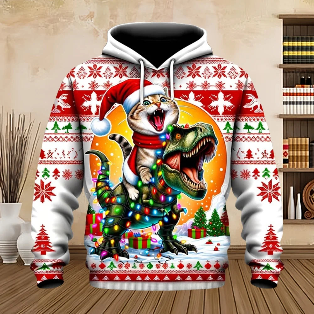 Vrolijke kerst sweatshirt met grafisch ontwerp voor unisex 0