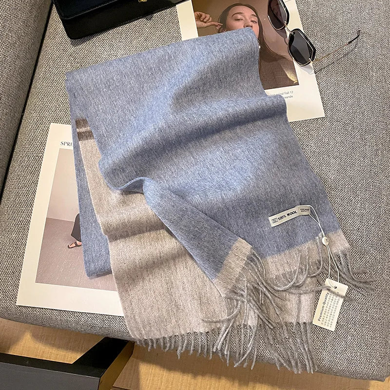 Merivelle Wollschal Damen – Eleganter Winter Schal aus 100% Wolle mit Schachbrettmuster