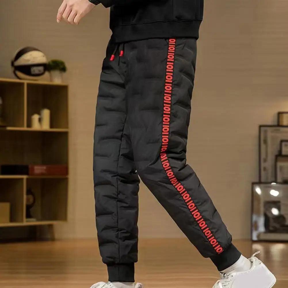 Pantalon de jogging chaud pour homme en coton et duvet, taille ajustable, noir/gris/bleu