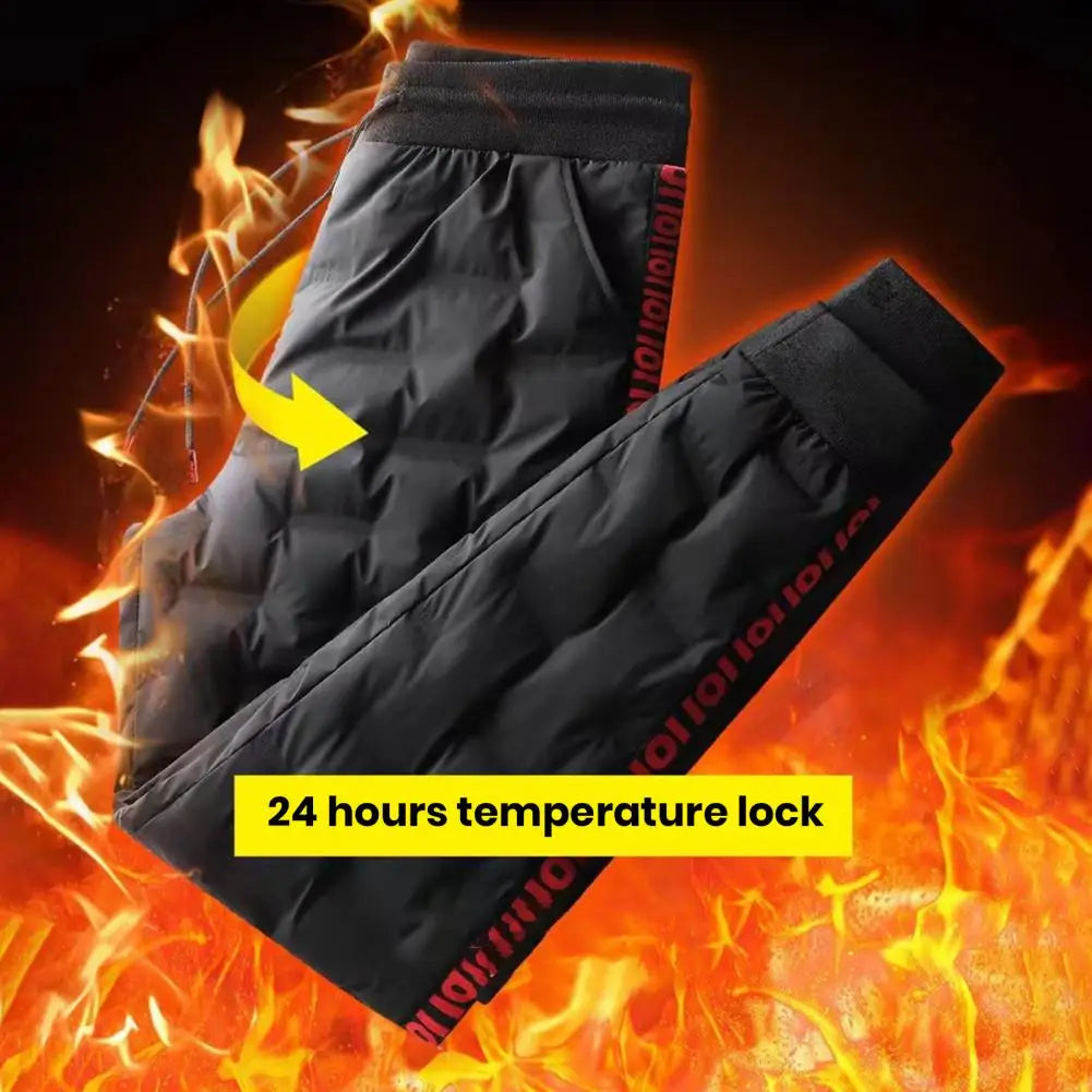 Pantalon de jogging chaud pour homme en coton et duvet, taille ajustable, noir/gris/bleu