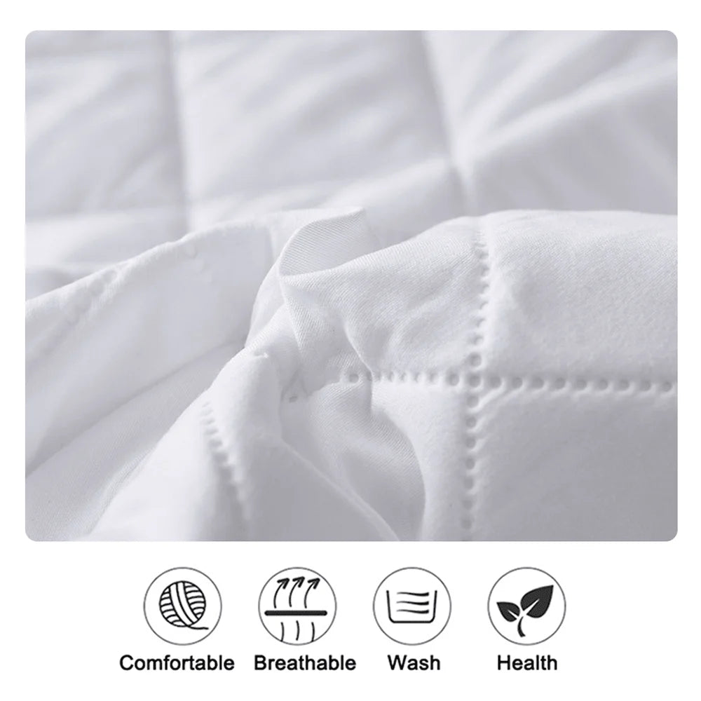 Protège-matelas imperméable pour lits simples et doubles, protège-matelas en gris/blanc