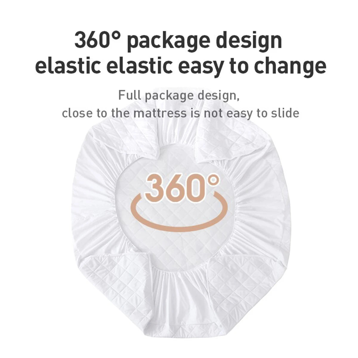 Protège-matelas imperméable pour lits simples et doubles, protège-matelas en gris/blanc