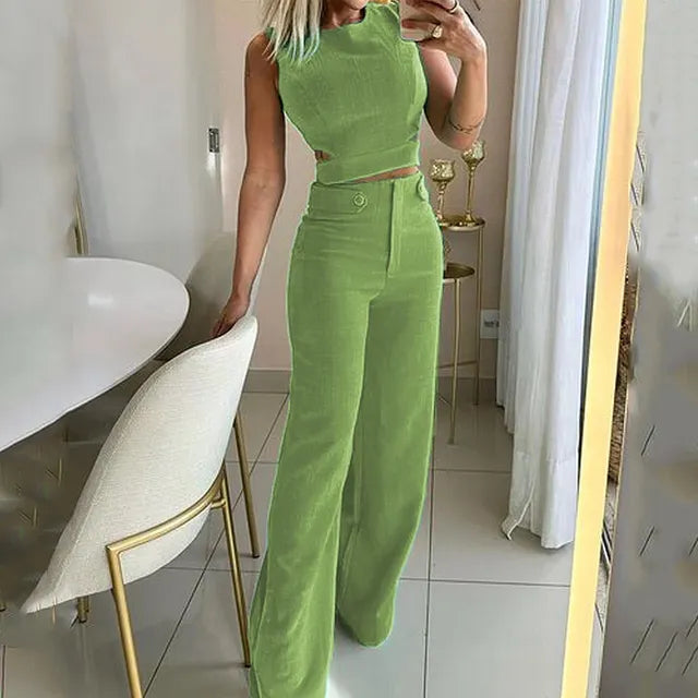 Elegantes Crop Top Set - Skye