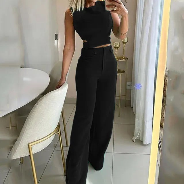 Elegantes Crop Top Set - Skye