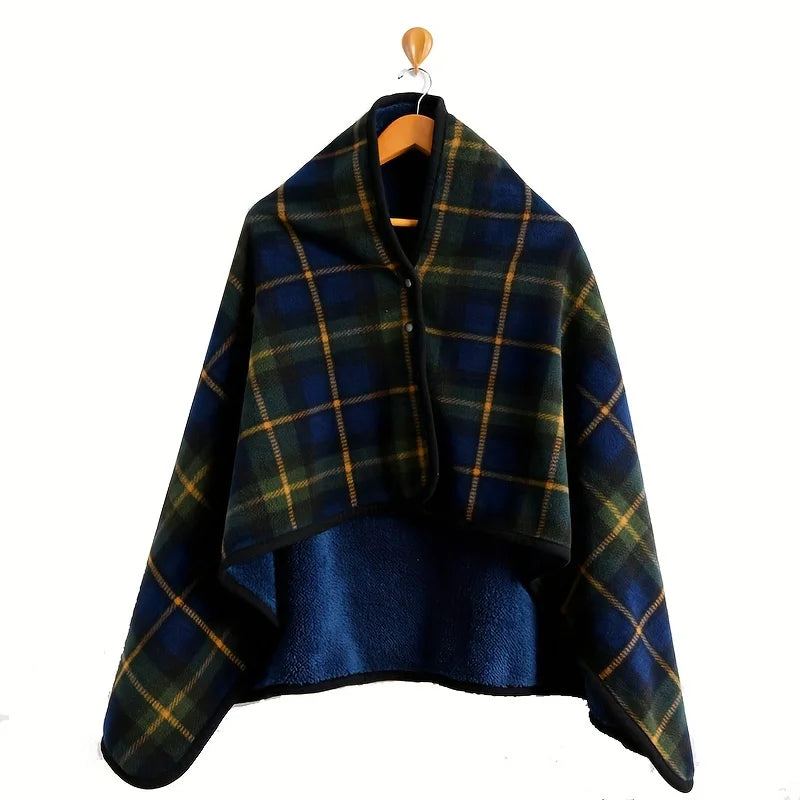 WarmDrape – Tragbare Flanell-Schal-Decke One Size für Zuhause & Büro
