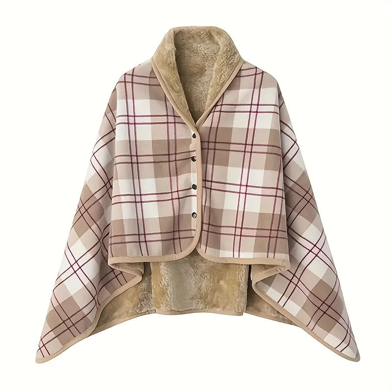 WarmDrape – Tragbare Flanell-Schal-Decke One Size für Zuhause & Büro