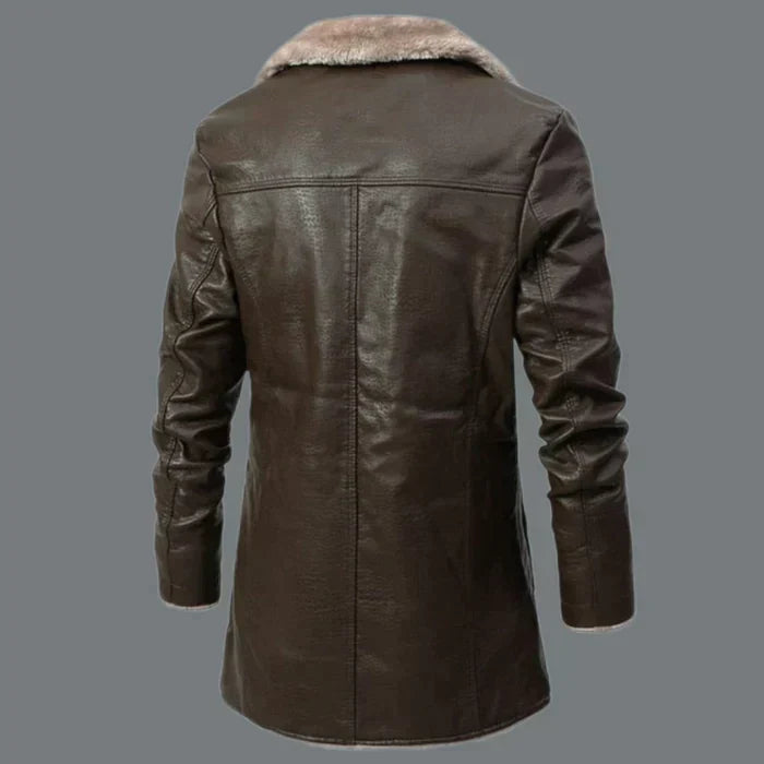 Tyson Leder-Parka – Veste d'hiver pour hommes avec doublure en polaire