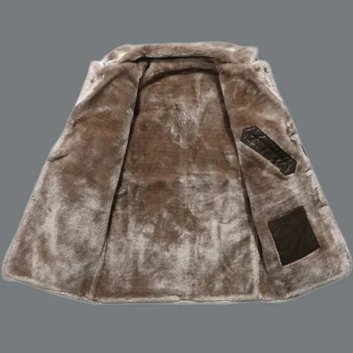 Tyson Leder-Parka – Veste d'hiver pour hommes avec doublure en polaire