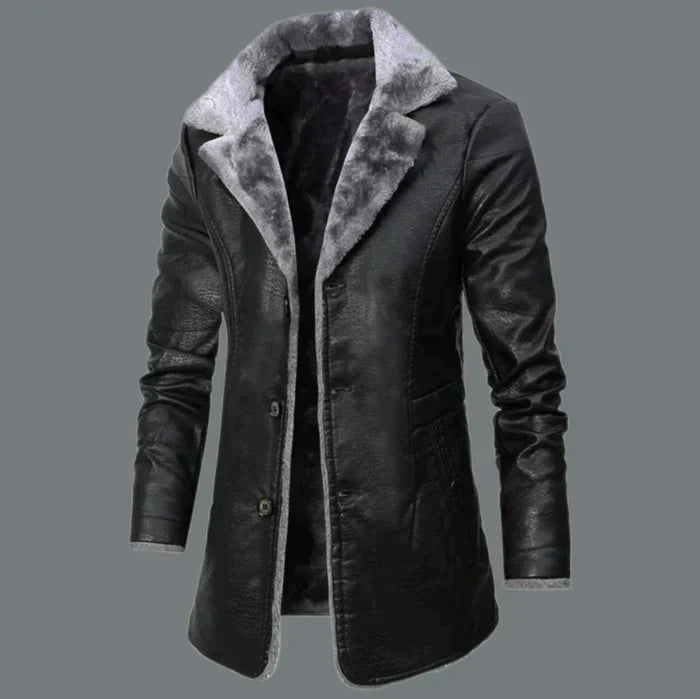 Tyson Leder-Parka – Veste d'hiver pour hommes avec doublure en polaire