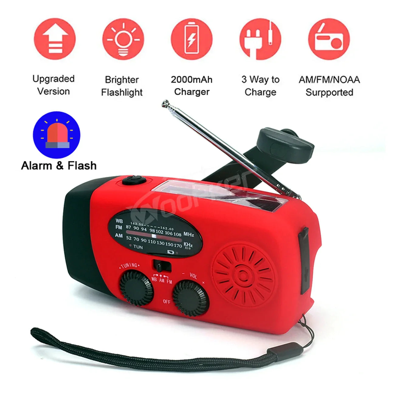 Devako Hiking - Notfall Dynox mit Taschenlampe, Radio & Powerbank