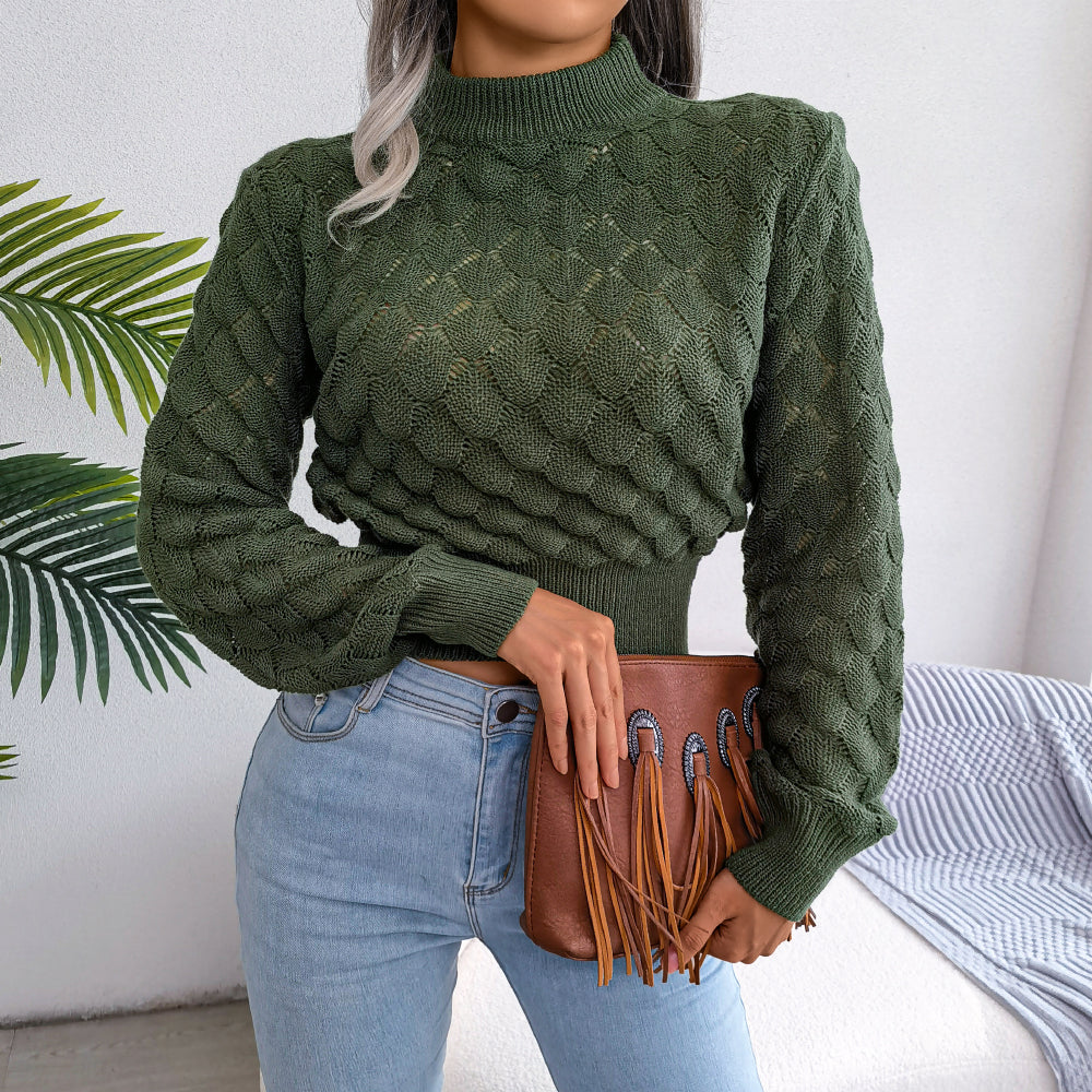 Damen Strickjacke mit Rollkragenpullover - Clavina