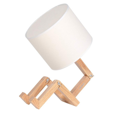 Roboter Wooden Tischleuchte – Verspielte Design-Tischleuchte mit Charme
