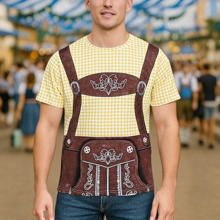 Wiesngaudi – T-Shirt mit Lederhosen-Aufdruck – Dein Spaß-Ticket zur Wiesn