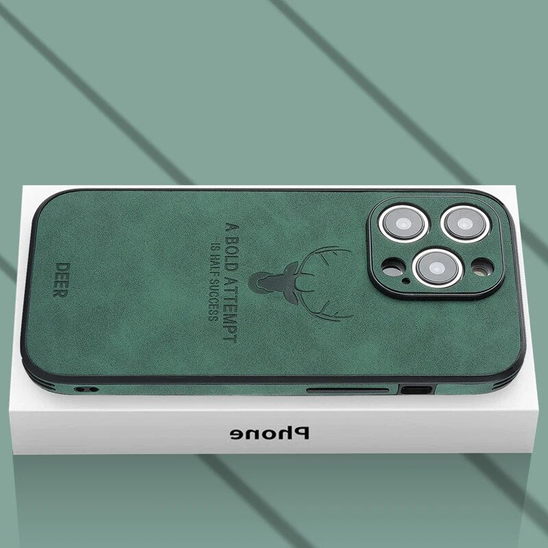 Deer – iPhone-Hülle Leder stoßfest & elegant – ideal für Alltag & Büro