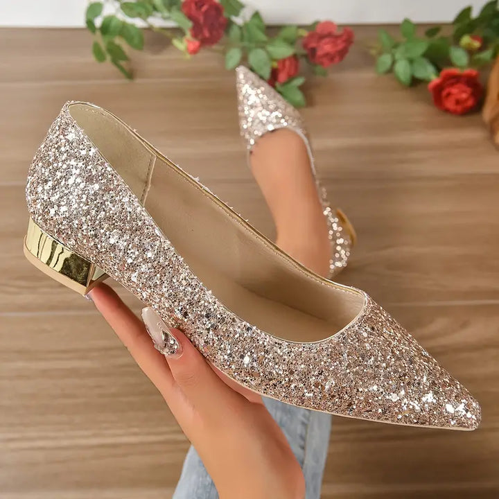 Quenna Shoes | Glitzernde Glitzer Halbschuhe für festliche Looks