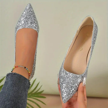 Quenna Shoes | Glitzernde Glitzer Halbschuhe für festliche Looks