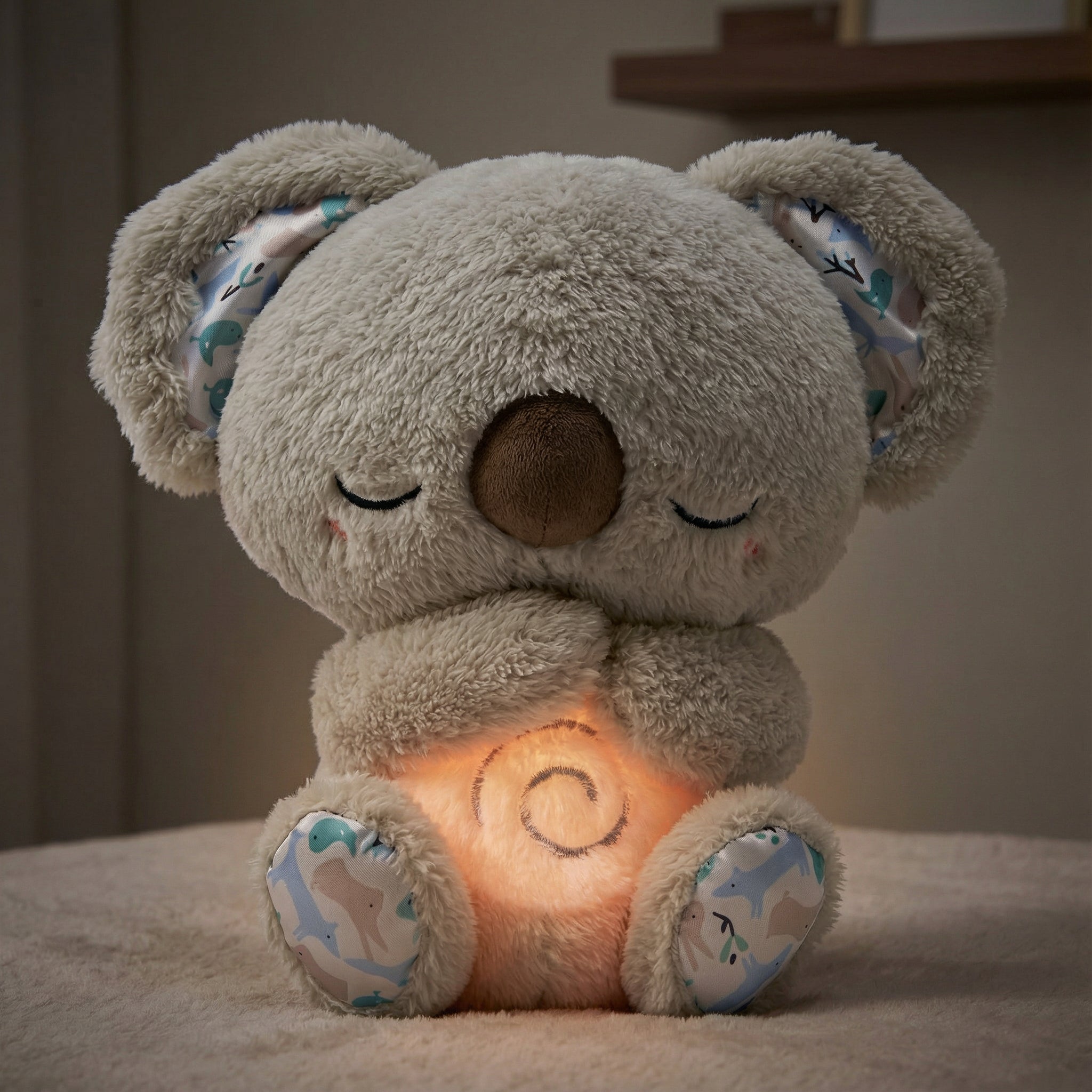 Plush Cuddly Toy with Movement Function & Gentle Light