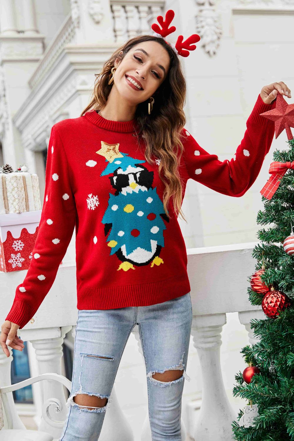 Maglione di Natale con Pinguino - Maglione festivo e comodo