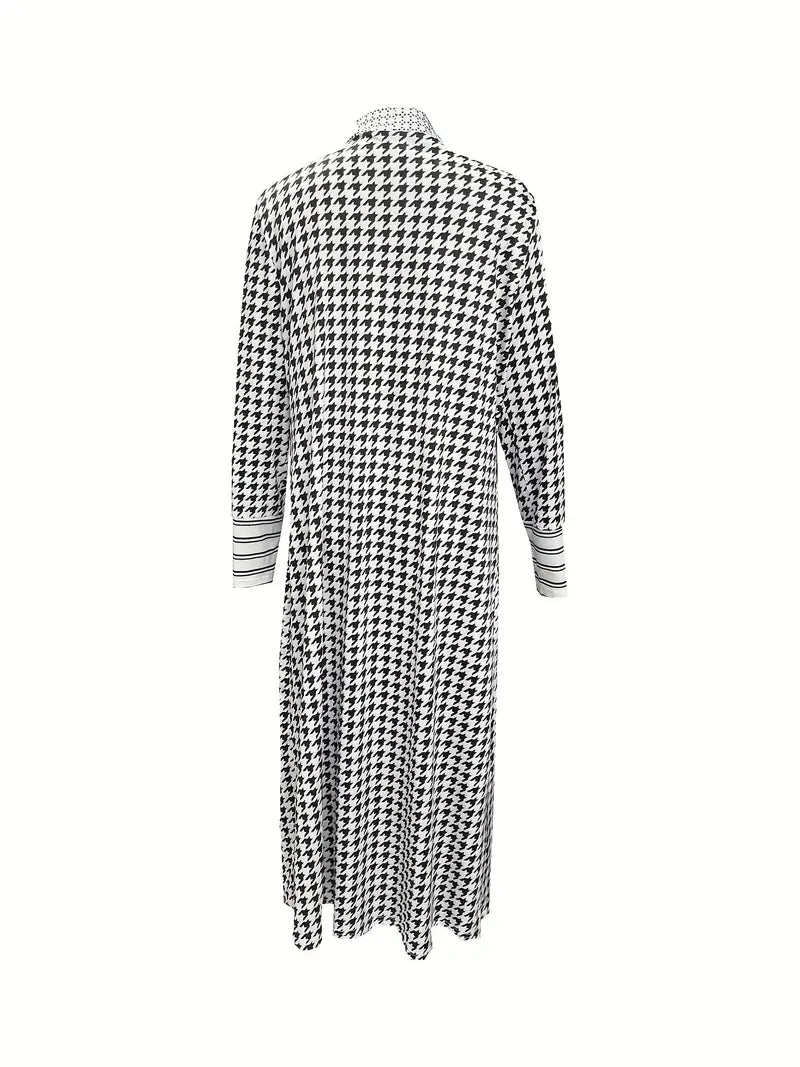 Fara | Cardigan con motivo pied de poule per un look senza tempo