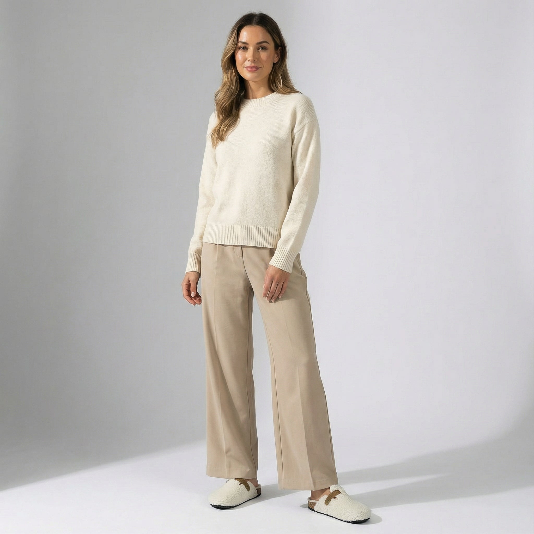 Pantofole da donna – Morbido materiale in lana d'agnello, suola antiscivolo e vestibilità comoda