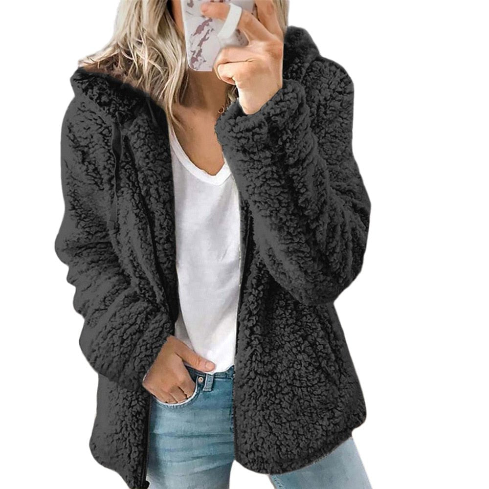 Plüschige dicke Strickjacke für Frauen - Natasha
