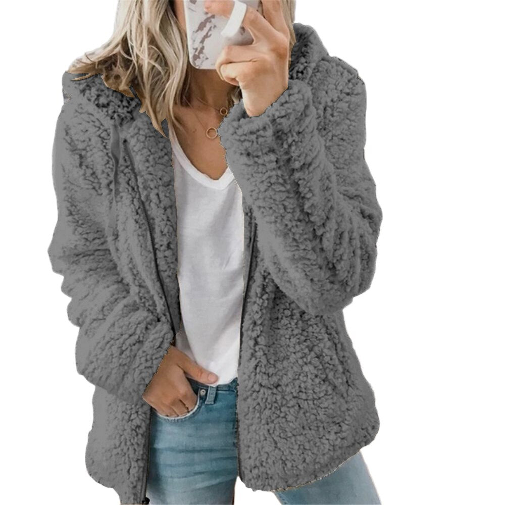 Plüschige dicke Strickjacke für Frauen - Natasha