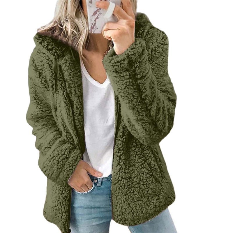 Plüschige dicke Strickjacke für Frauen - Natasha