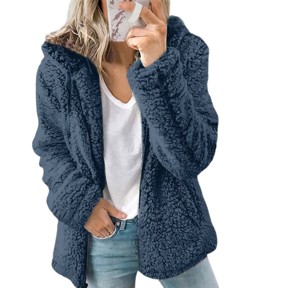 Plüschige dicke Strickjacke für Frauen - Natasha