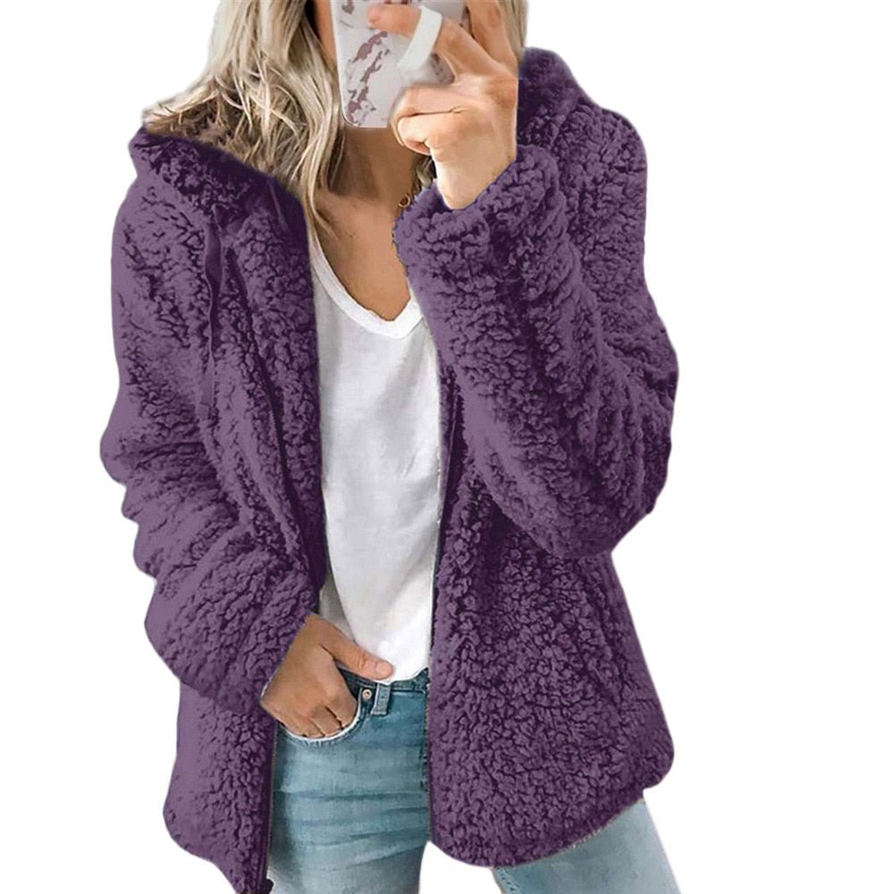 Plüschige dicke Strickjacke für Frauen - Natasha