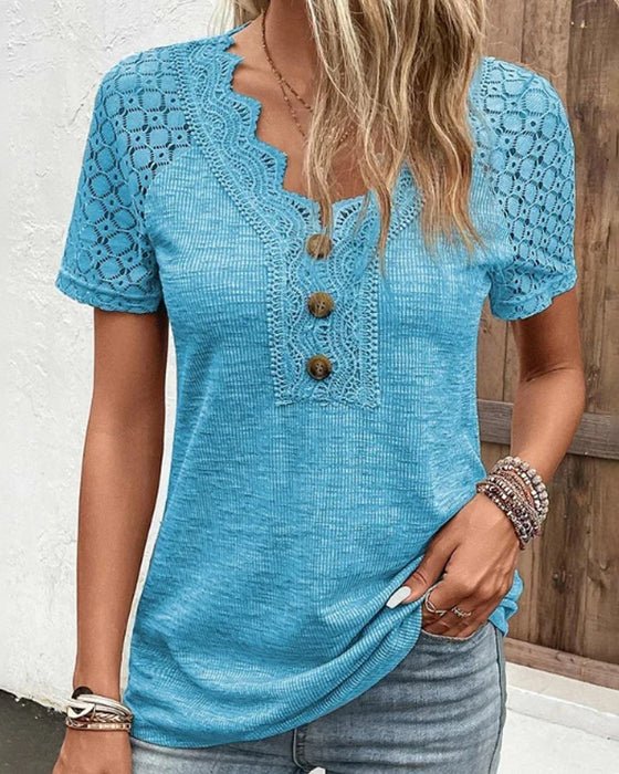 Wilda - Kurzärmeliges T-Shirt aus Spitze