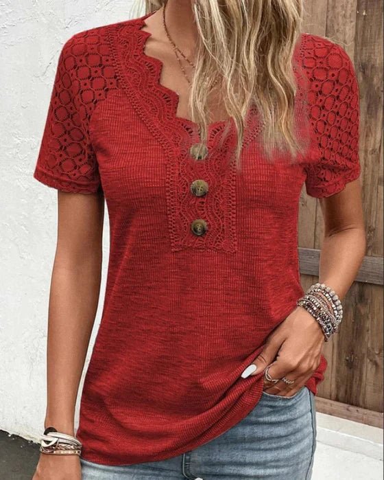 Wilda - Kurzärmeliges T-Shirt aus Spitze