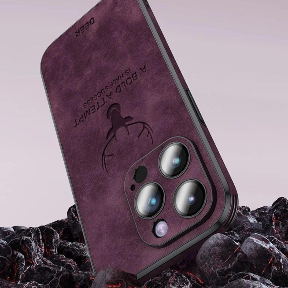 Deer – iPhone-Hülle Leder stoßfest & elegant – ideal für Alltag & Büro
