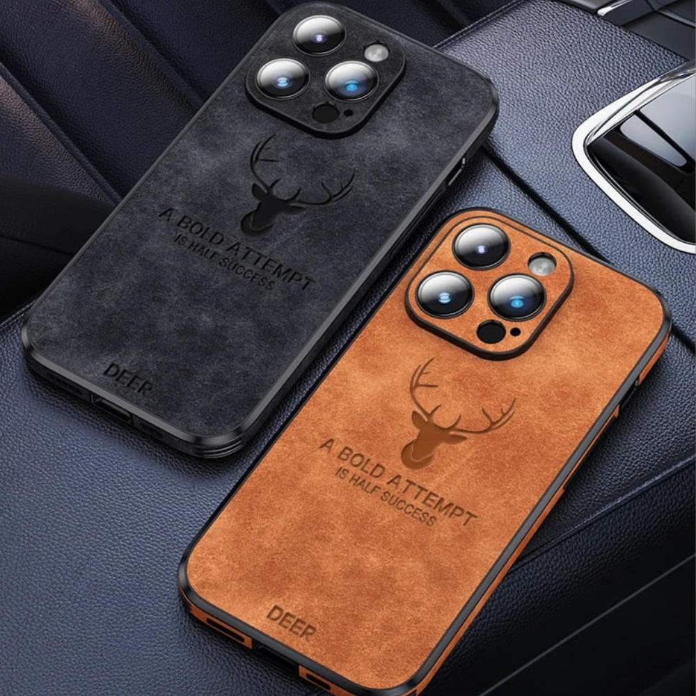 Deer – iPhone-Hülle Leder stoßfest & elegant – ideal für Alltag & Büro