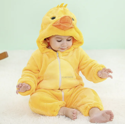 Baby Strampler – Weiches Flanellmaterial & Tierisch Gemütliches Design für Alltag & Zuhause
