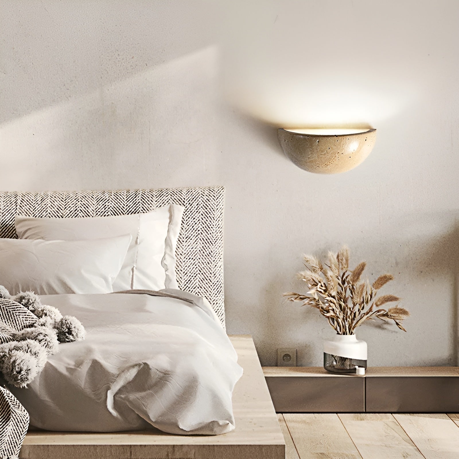 ZenGlow – Halbmond LED-Wandleuchte – Wabi-Sabi Minimalistisches Design