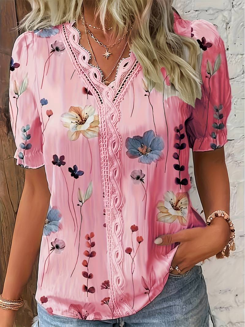 Aase - Damen-Pullover mit V-Ausschnitt und Spitze