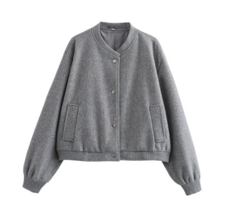 Wustina Jack | Chic Kurze Wolljacke mit Reißverschluss für Frauen