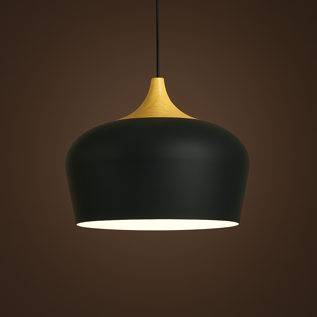 Nordylight – Pendelampe Pastel Metal & Træ – Justerbar Retro Design