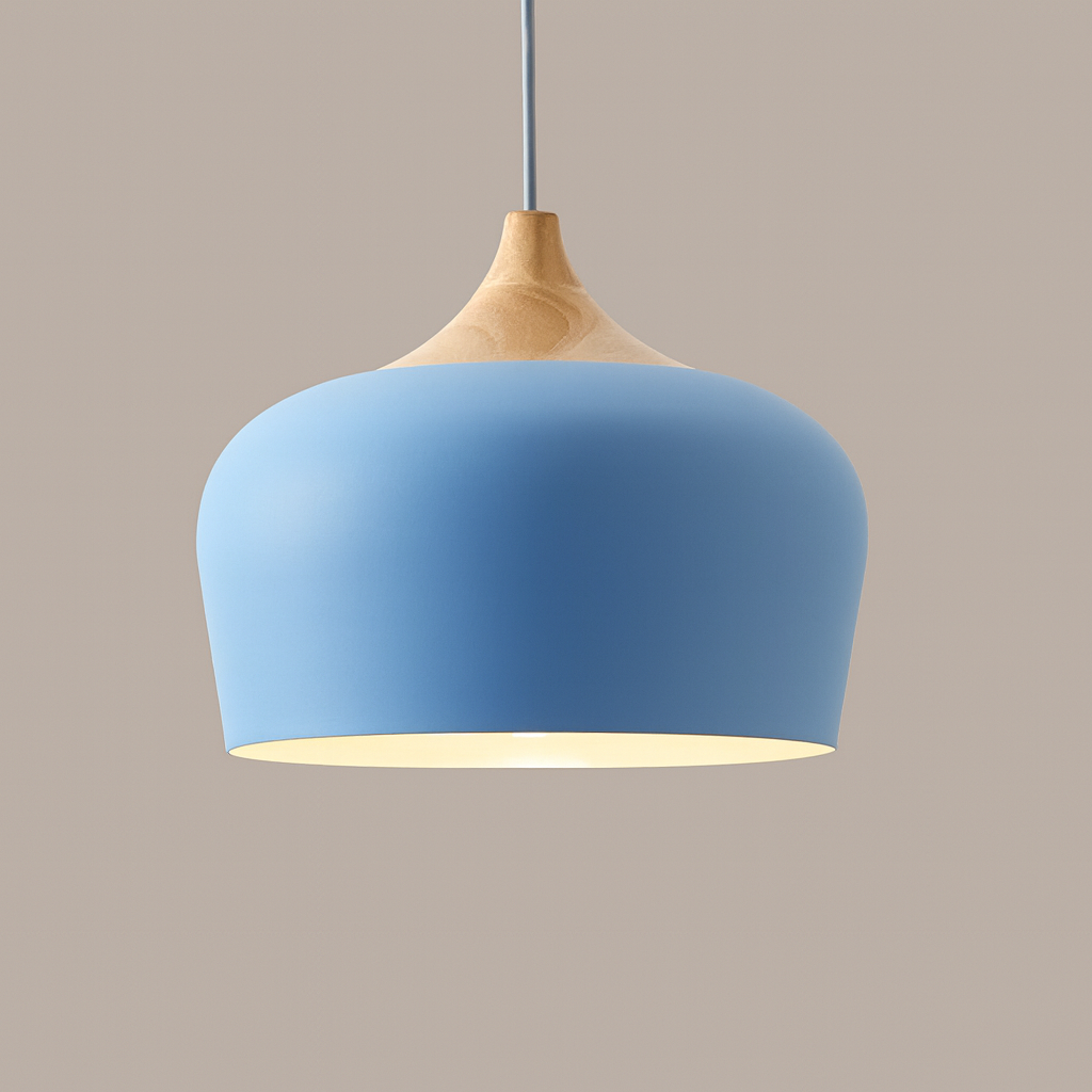 Nordylight – Pendelampe Pastel Metal & Træ – Justerbar Retro Design