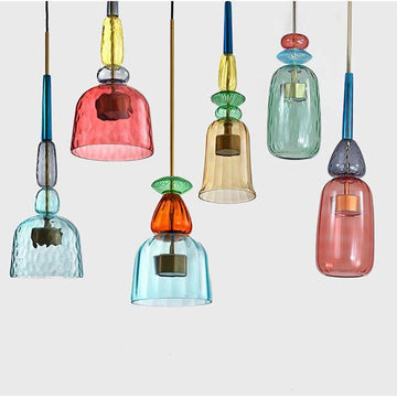 LumiColore – Farverig glasloftlampe LED – Moderne & stemningsfuld