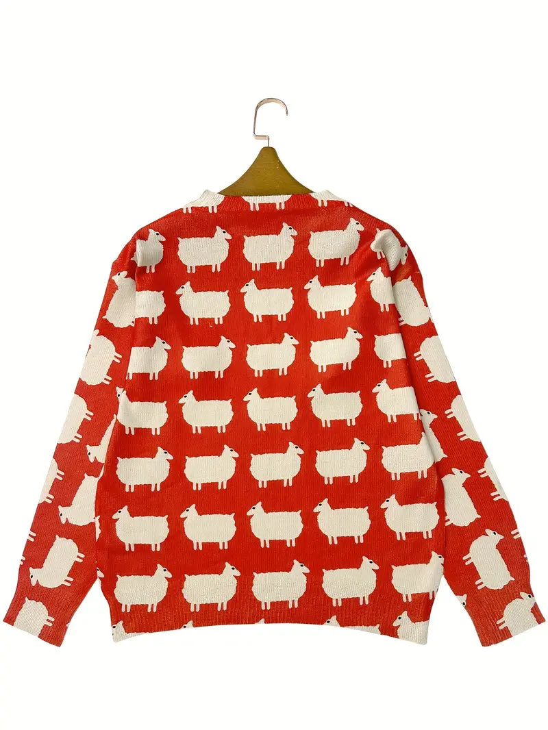 Kira | Maglione girocollo con motivo pecora 3D