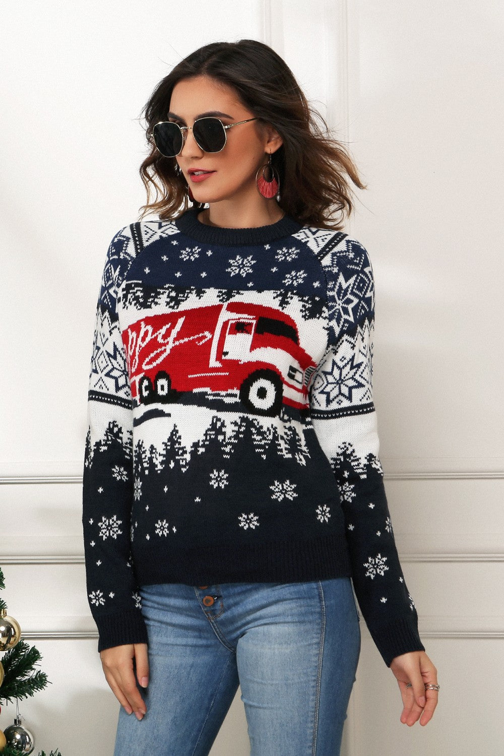 GLÆDELIG Jul Raglanærmer Pullover | Afslappet, festlig & hyggelig