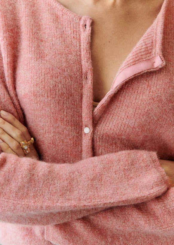 Krystalle - Superweiche Chintz-Strickjacke mit Knöpfen