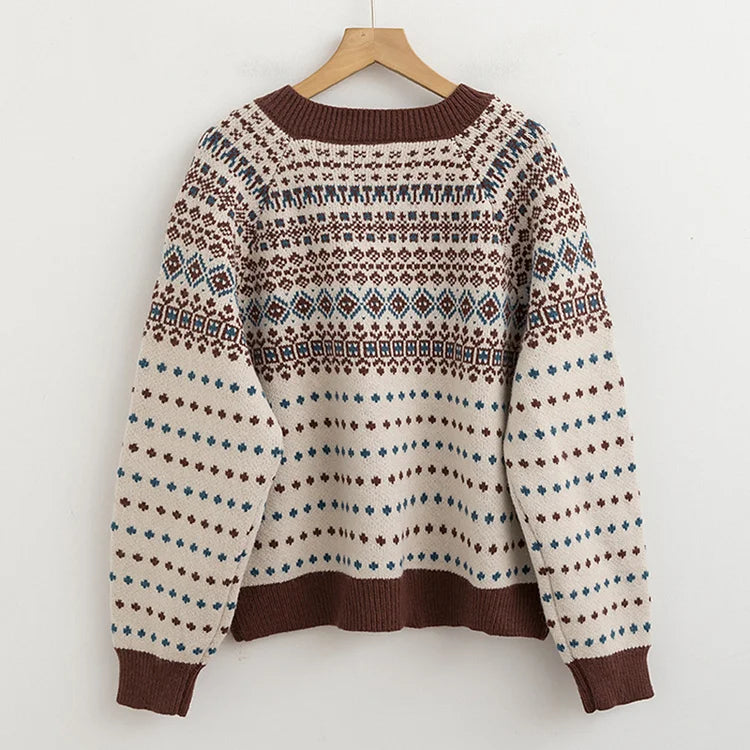 Strickjacke mit traditionellem Fair-Isle-Muster - Reagan