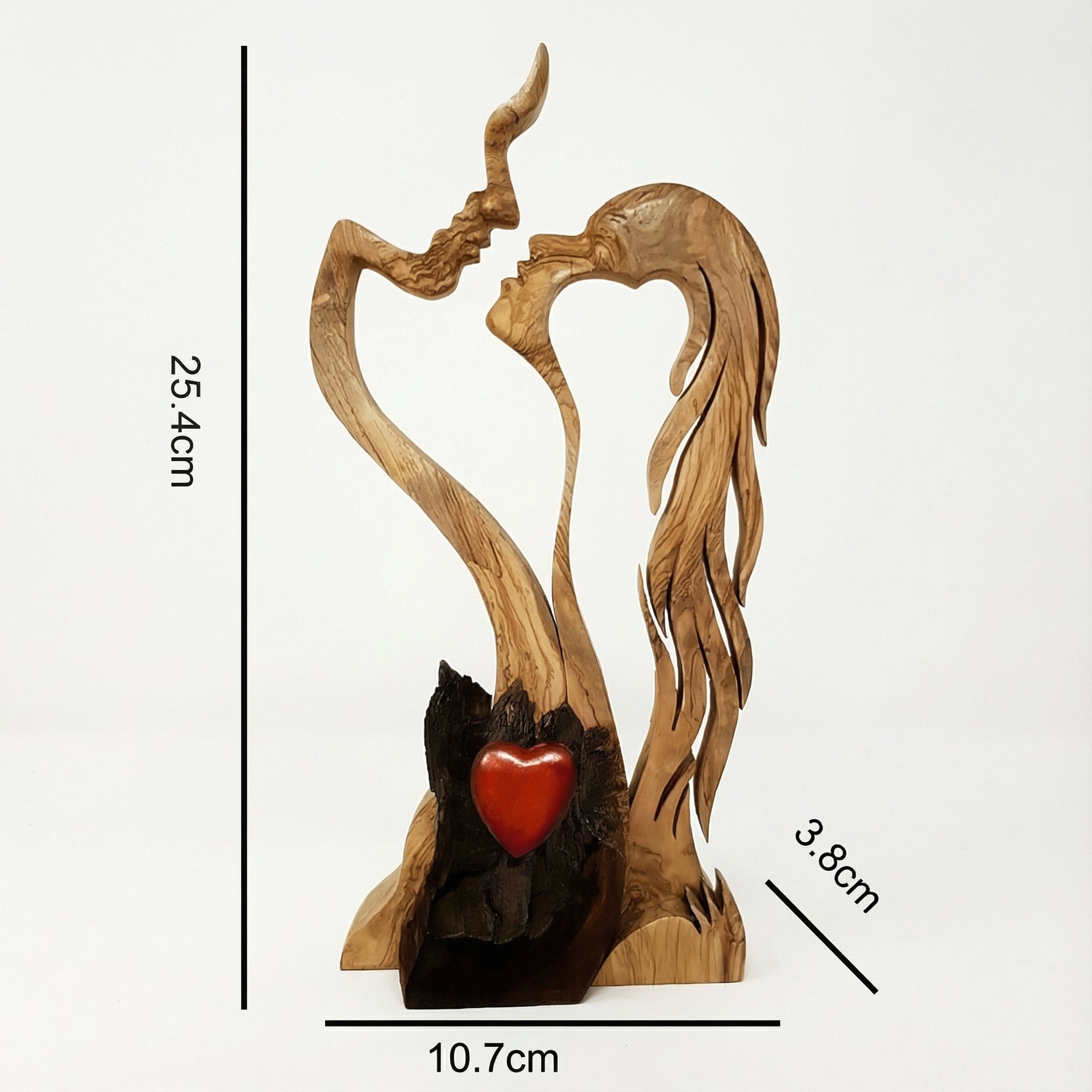 Paar Skulptur Holz – Abstraktes Design, Handgefertigte Optik & Wohn-Deko