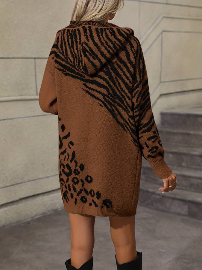 Strickjacke mit Leopardenmuster für Frauen - Theia