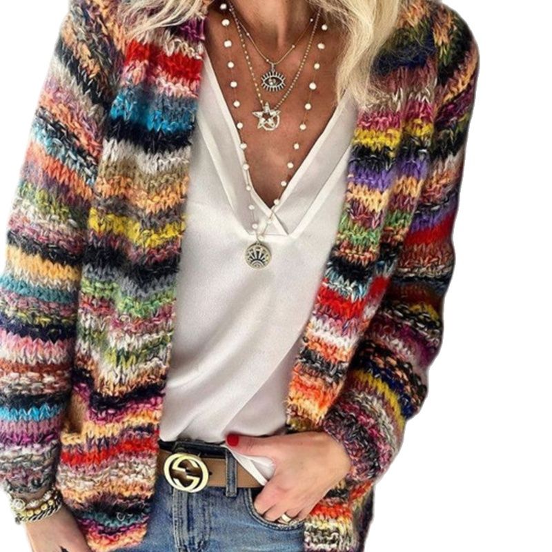 Devako Sophia farvet strikcardigan