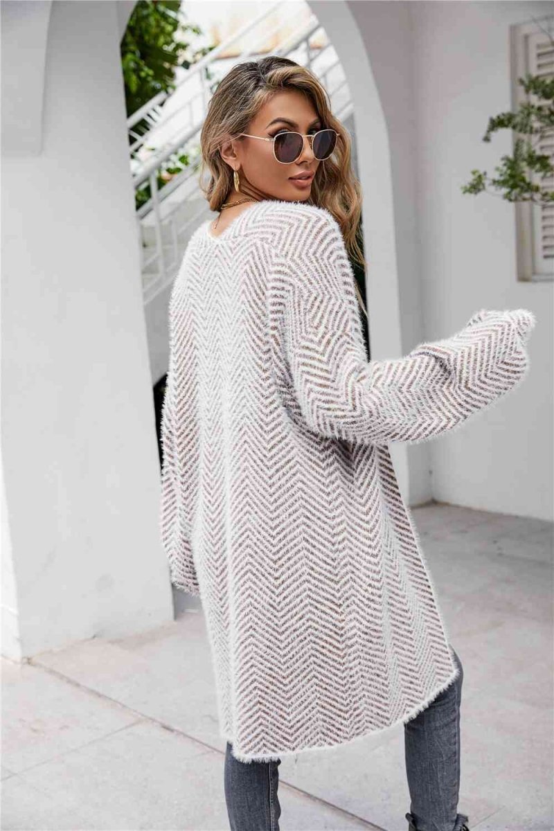 Strickjacke mit Fischgrätenmuster - Silavia